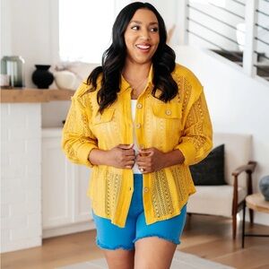 Sweeter Than Nectar Lace Button Down – Honey Gold Perfection